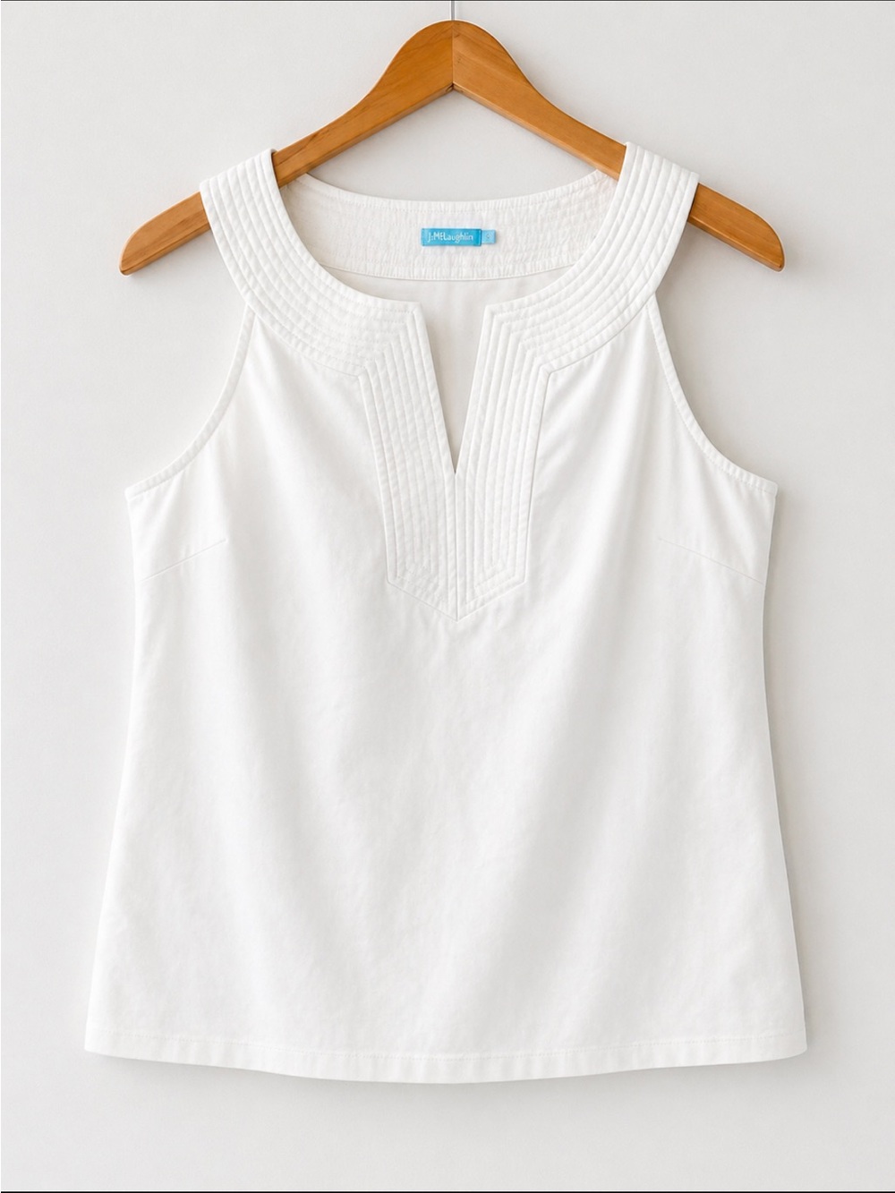 J McLaughlin Catalina Cloth Large Sleeveless Split Detail Tank Top Pickleball